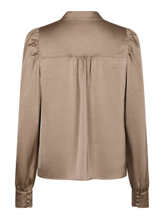 Rosslyn Heavy Sateen Blouse - Dark Taupe