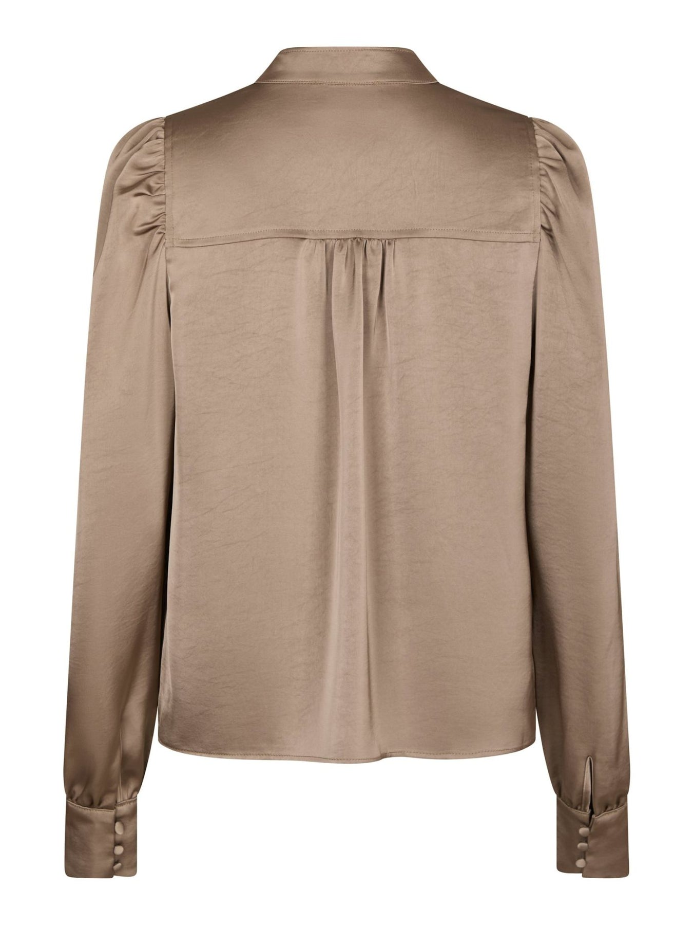 Rosslyn Heavy Sateen Blus - Dark Taupe