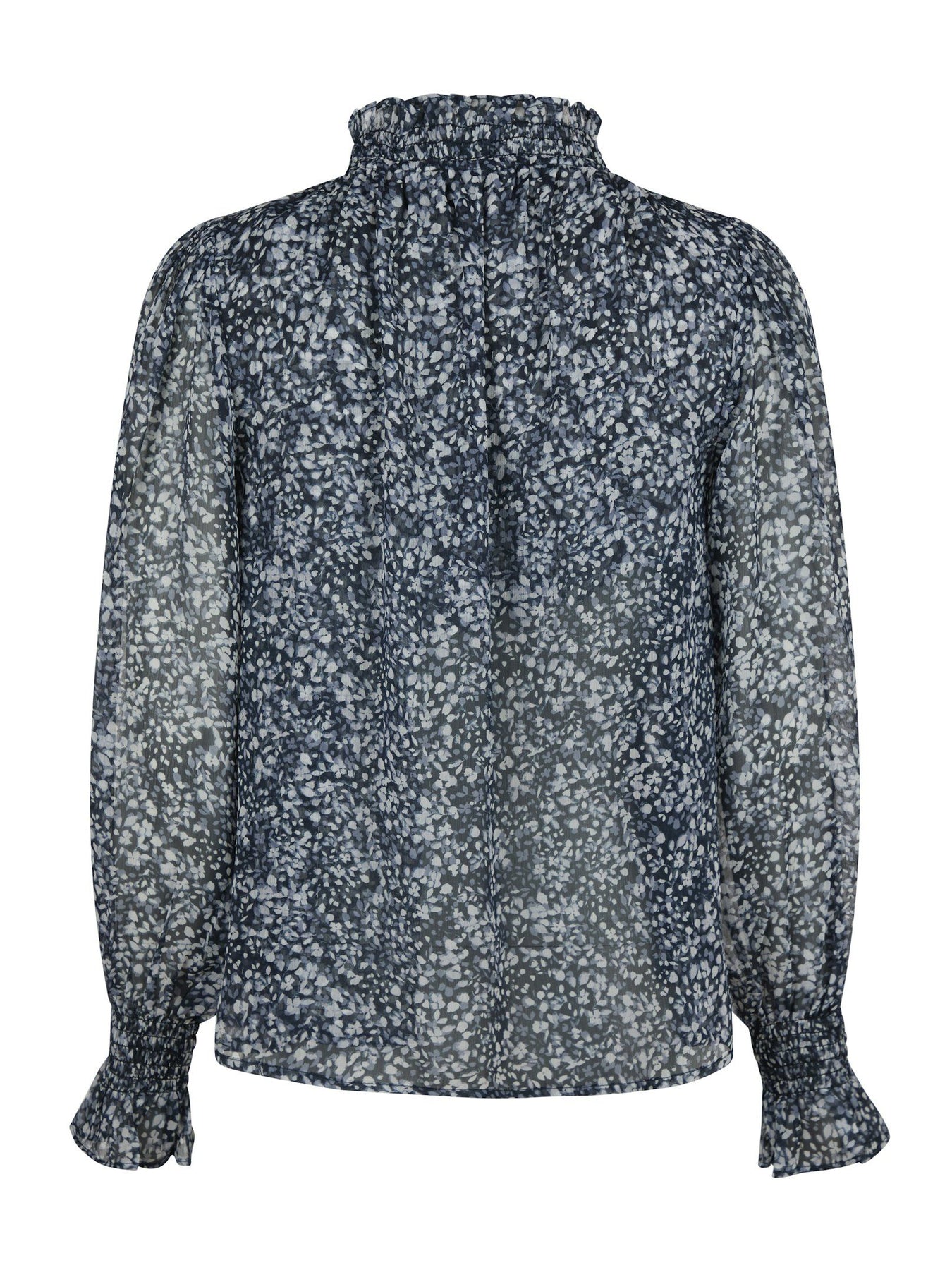 Leia Flower Graphic Blouse - Navy