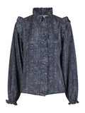 Gemmi Zigzag Duo Blouse - Midnight Blue