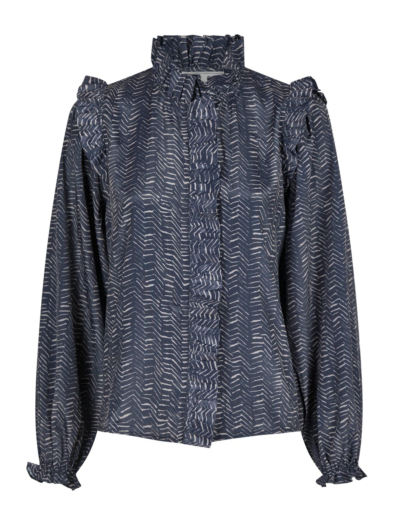 Gemmi Zigzag Duo Blouse - Midnight Blue