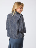 Gemmi Zigzag Duo Blouse - Midnight Blue