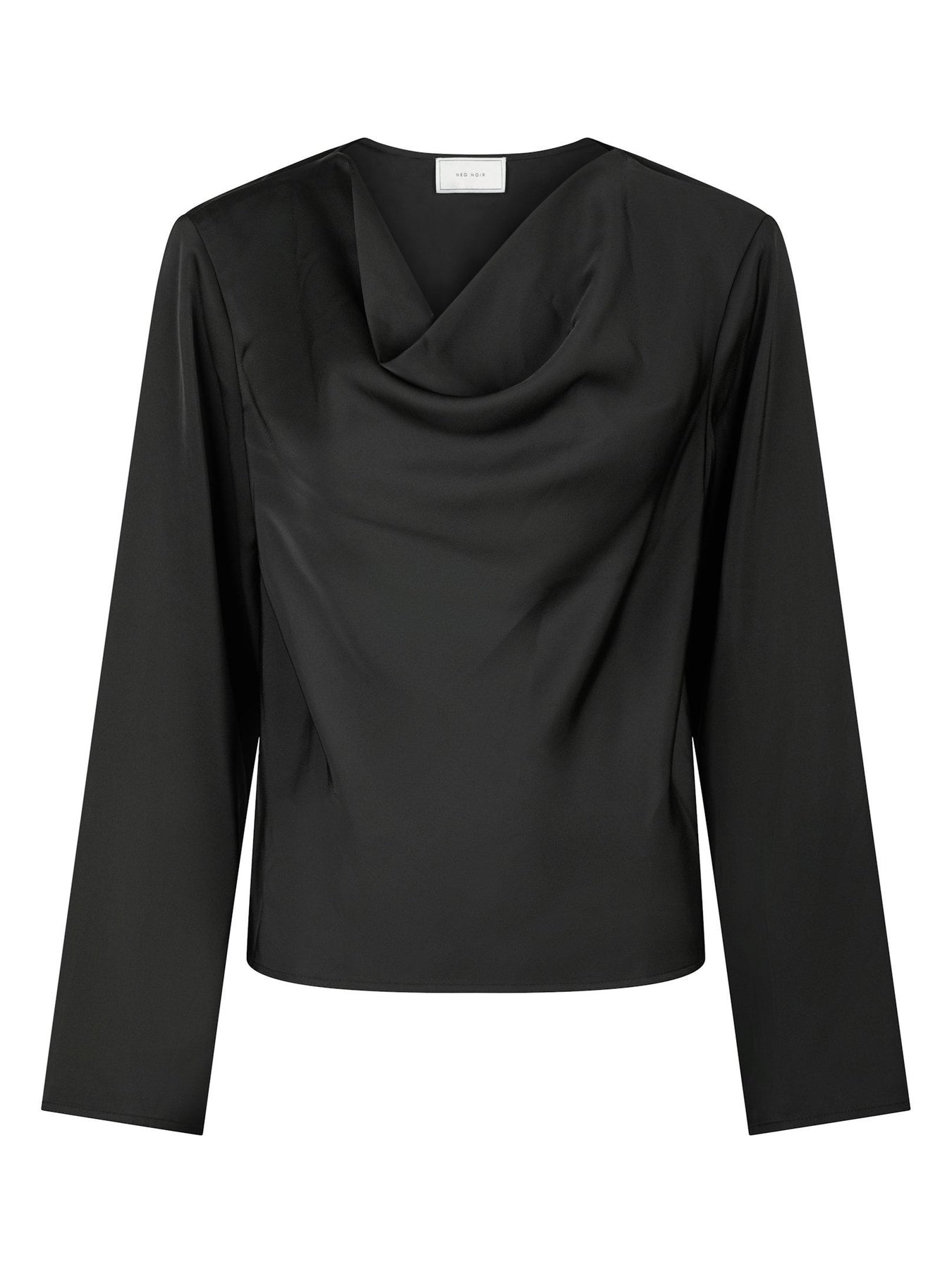 Vallista Soft Satin Blouse - Black