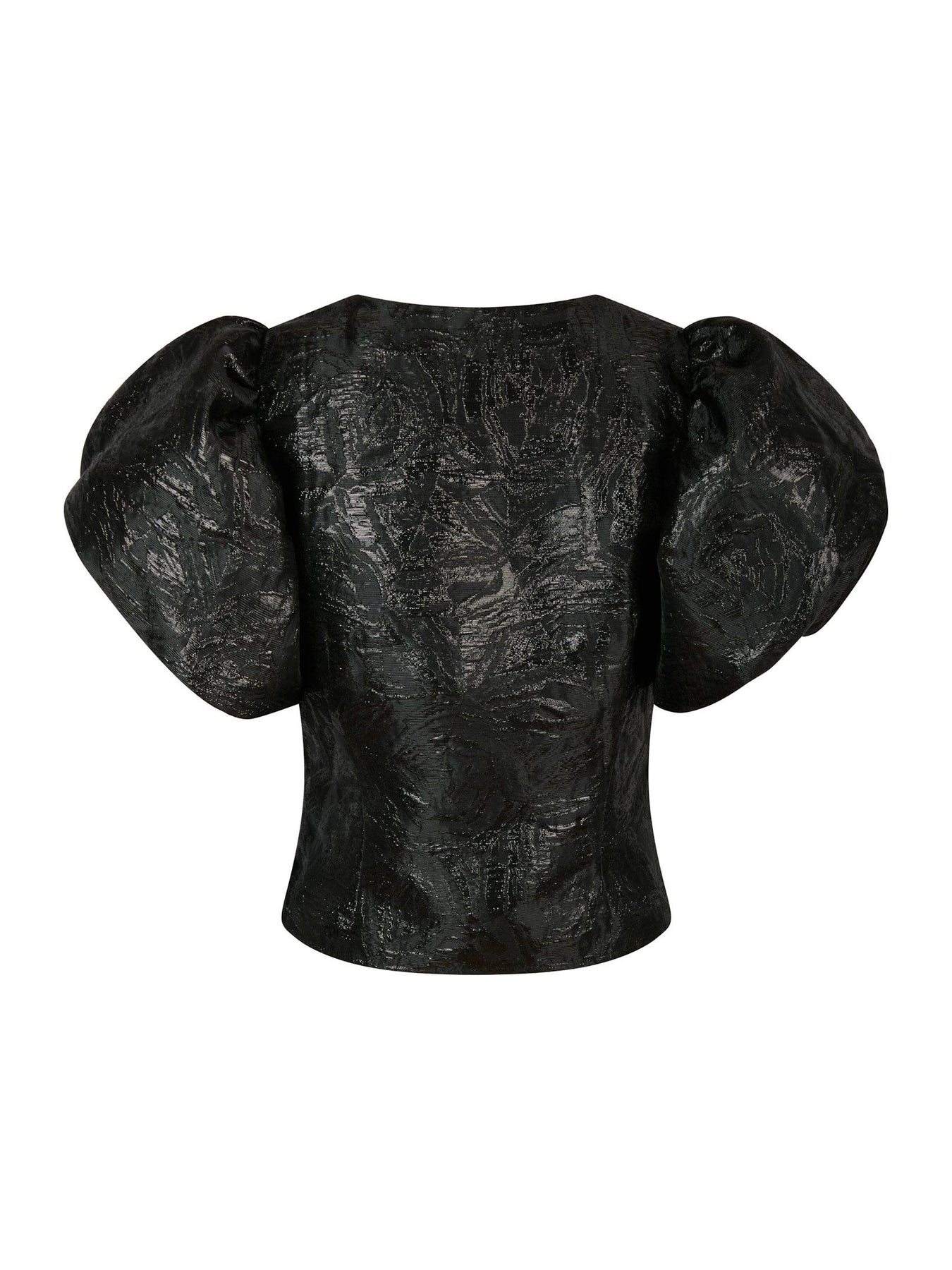 Camia Metallic Brocade Blouse - Black