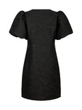 Sika Brocade Dress - Black