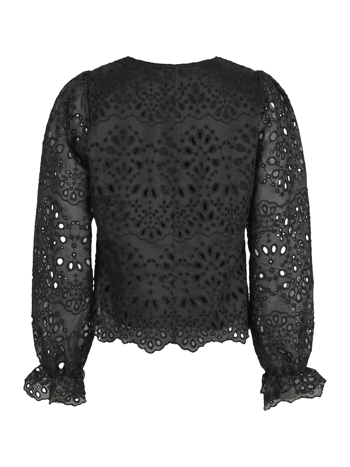 Candice Embroidery Blouse - Black