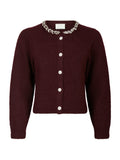 Marie Stone Knit Cardigan - Wine