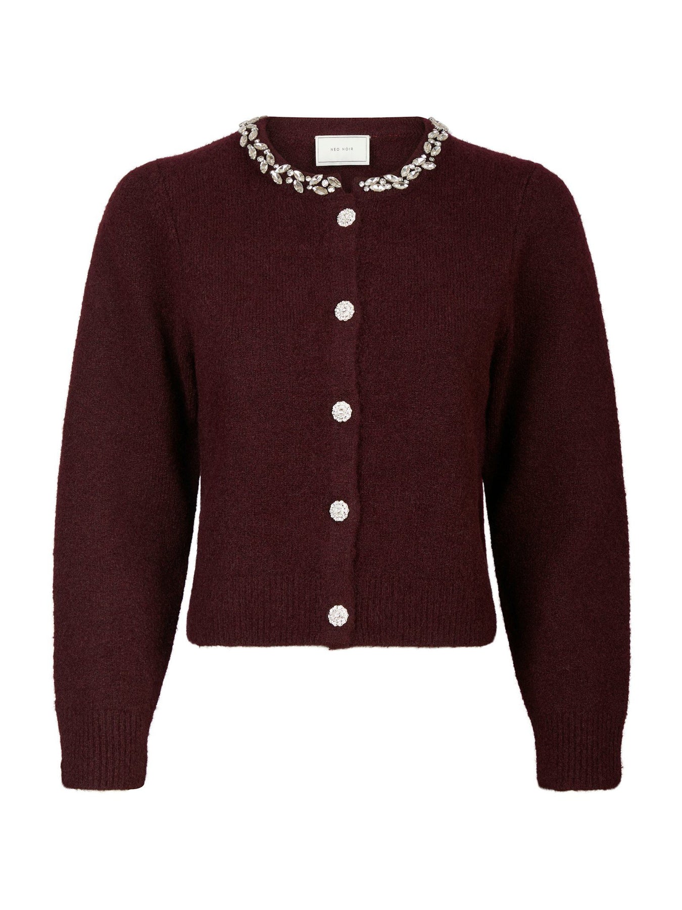 Marie Stone Knit Cardigan - Wine