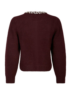 Marie Stone Knit Cardigan - Wine