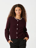 Marie Stone Knit Cardigan - Wine