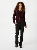 Marie Stone Knit Cardigan - Wine