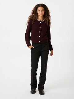 Marie Stone Knit Cardigan - Wine
