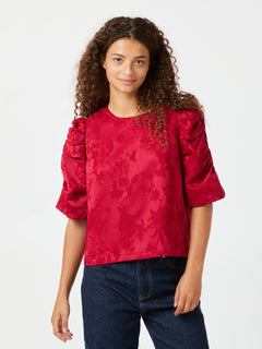 Joba Jacquard Blouse - Red