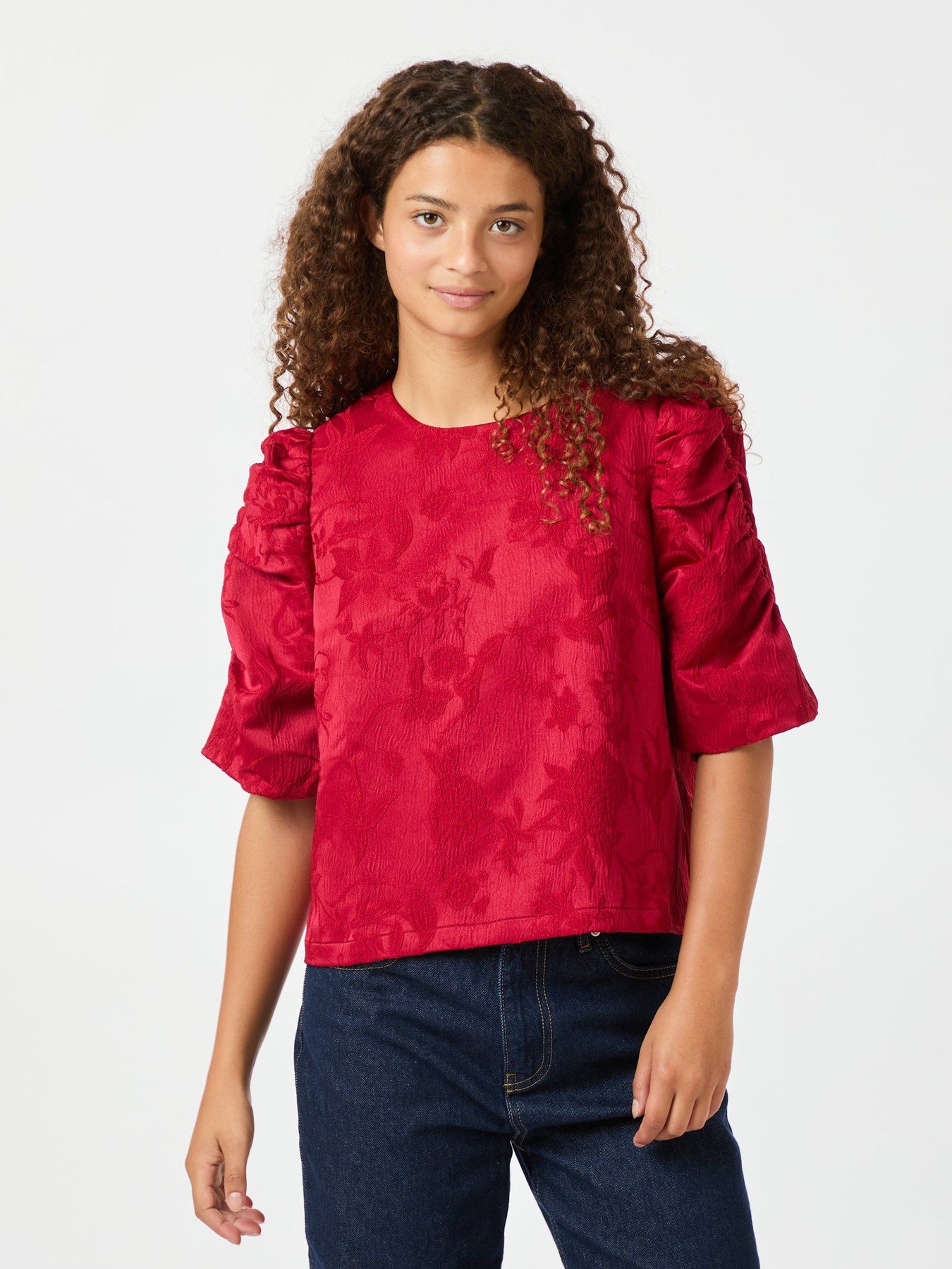 Joba Jacquard Blouse - Red