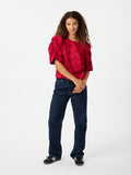 Joba Jacquard Blouse - Red
