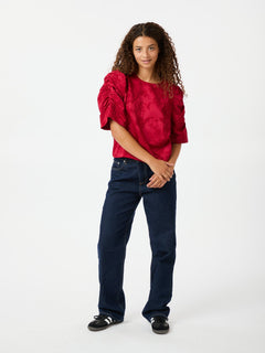 Joba Jacquard Blouse - Red