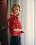 Joba Jacquard Blouse - Red