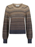 Dito Chevron Knit Blouse - Navy
