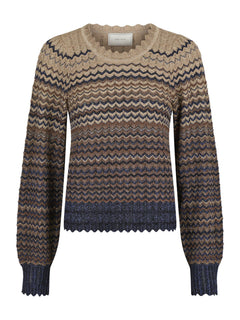 Dito Chevron Knit Blouse - Navy