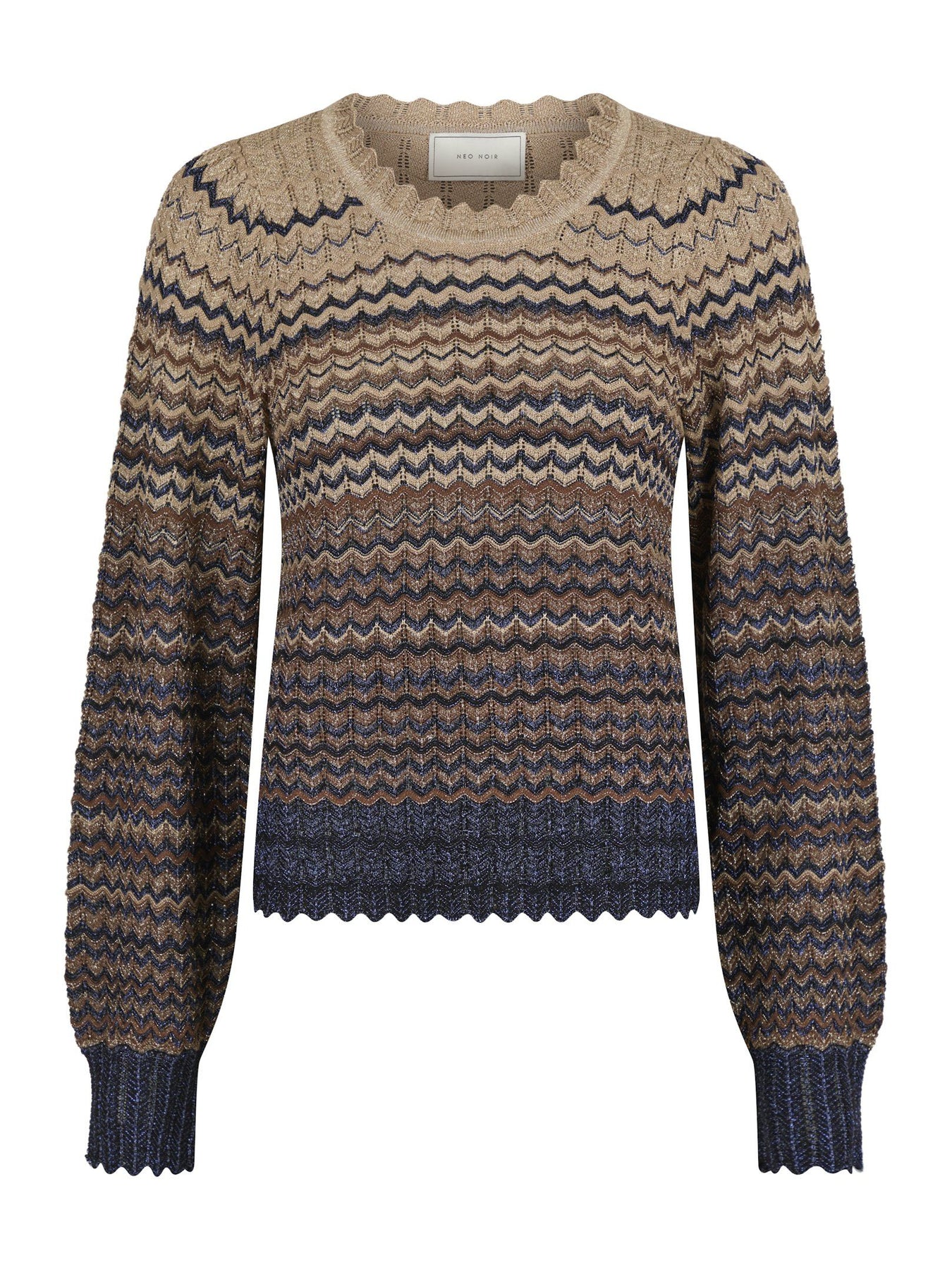 Dito Chevron Knit Blouse - Navy
