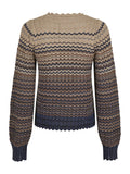 Dito Chevron Knit Blouse - Navy