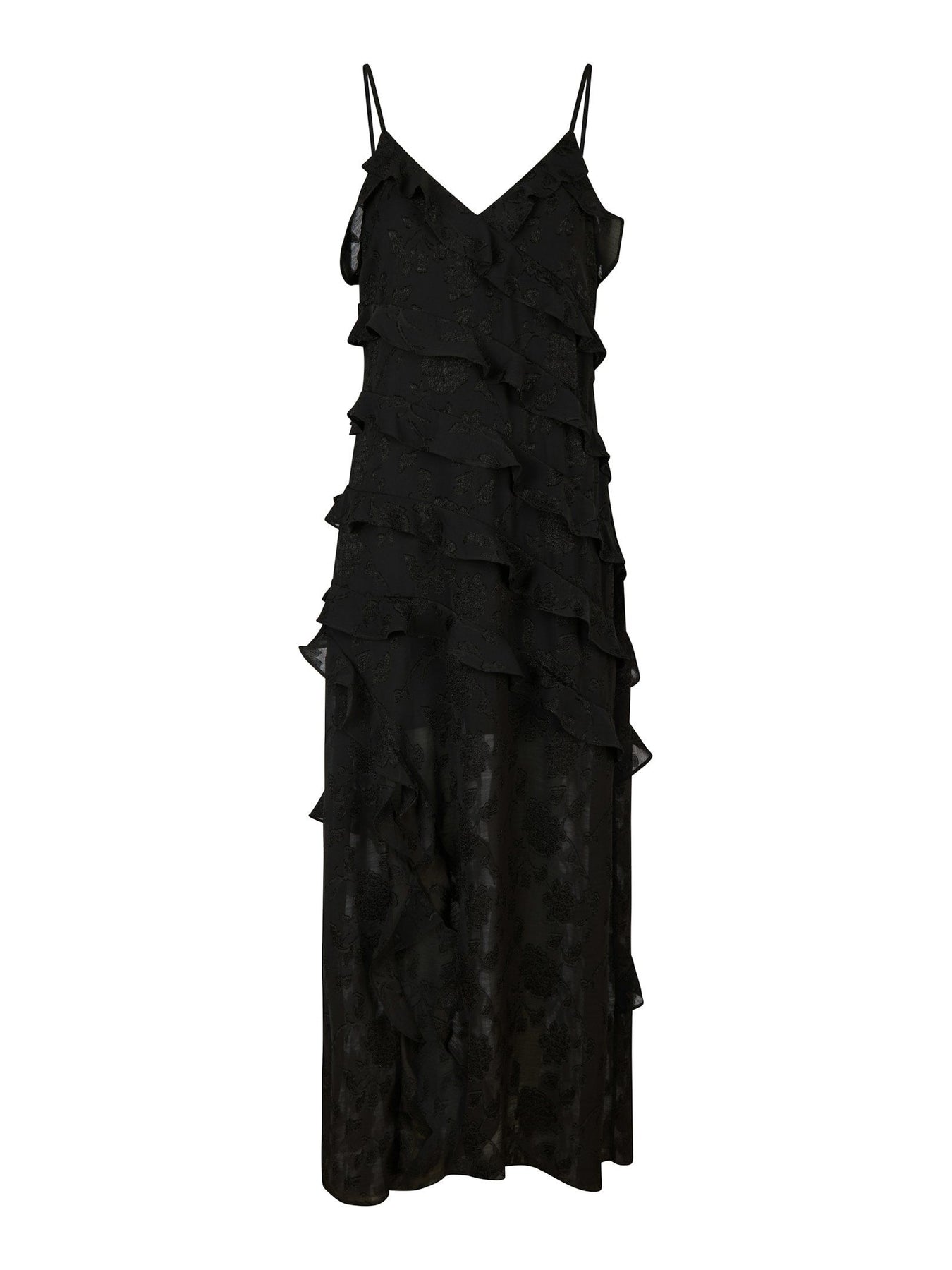 Palazzo Burnout Dress - Black