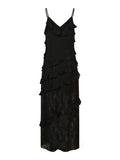 Palazzo Burnout Dress - Black