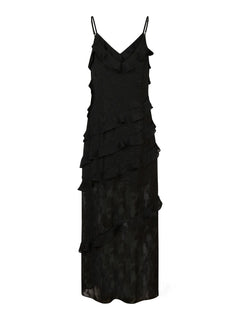 Palazzo Burnout Dress - Black