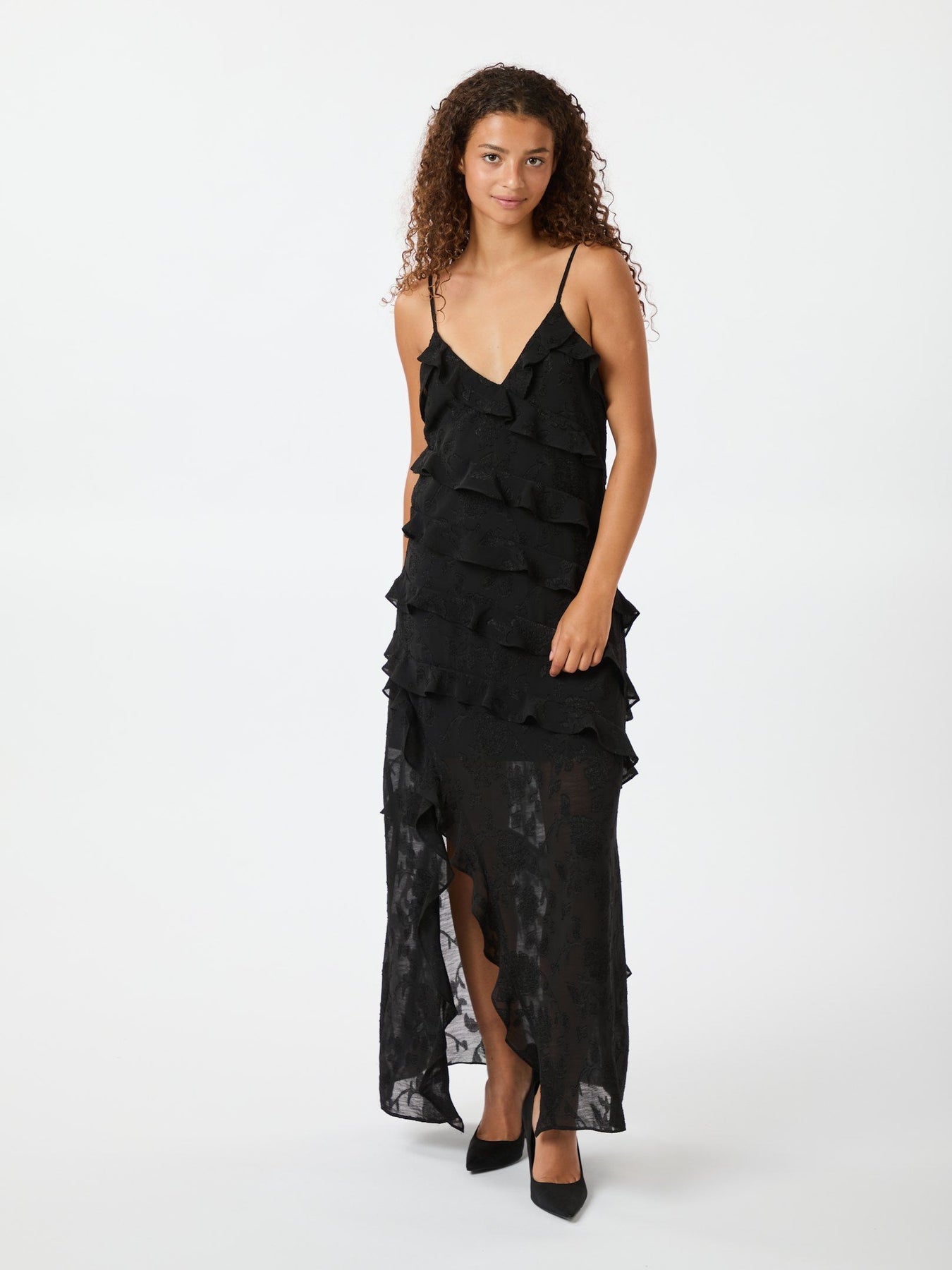 Palazzo Burnout Dress - Black