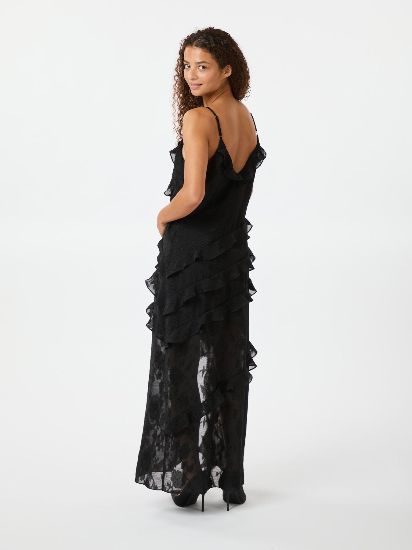 Palazzo Burnout Dress - Black