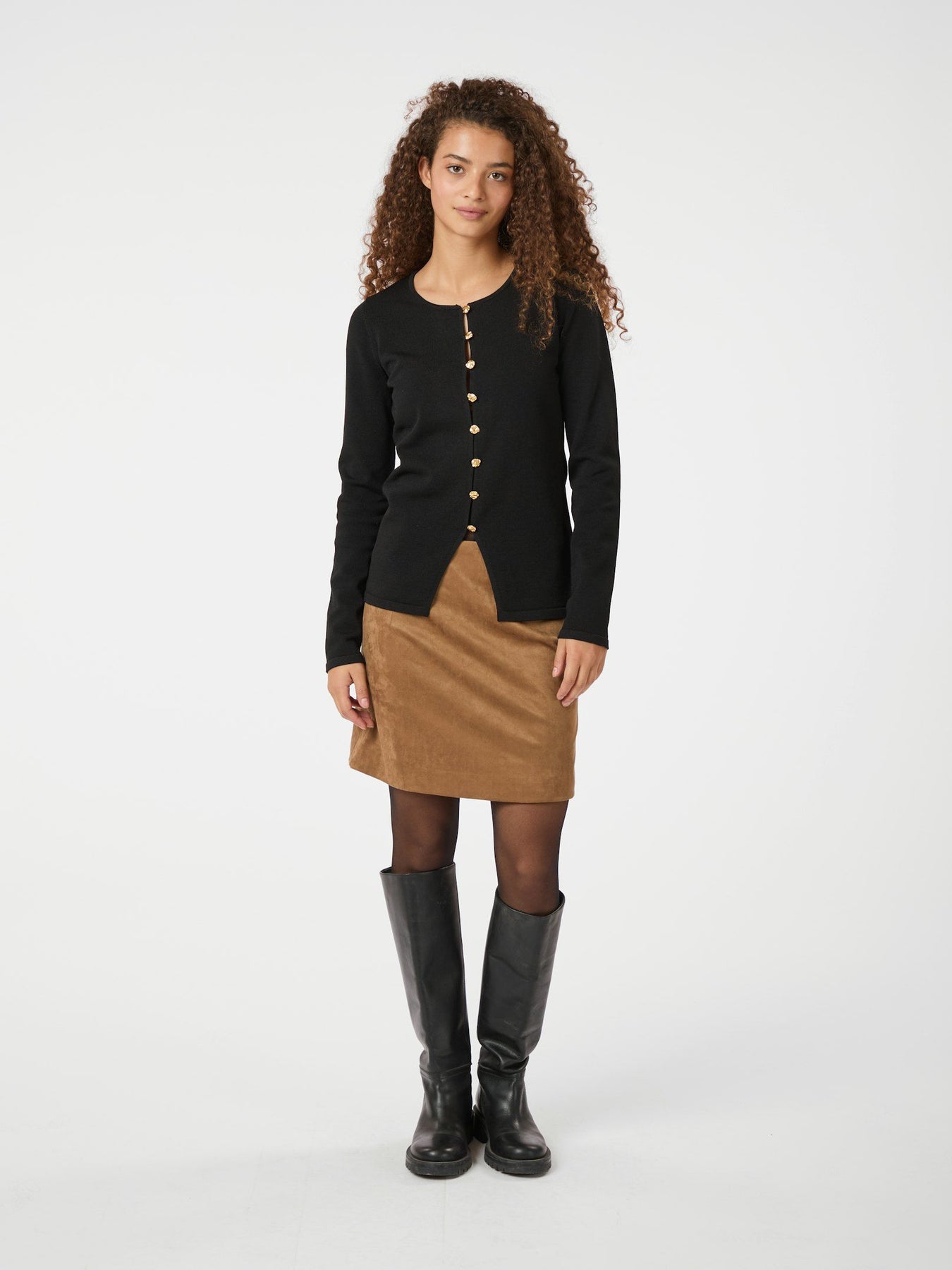 Teller Knit Blouse - Black