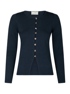 Teller Knit Blouse - Dark Navy