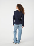 Teller Knit Blouse - Dark Navy