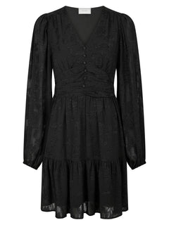Rihana Burnout Dress - Black