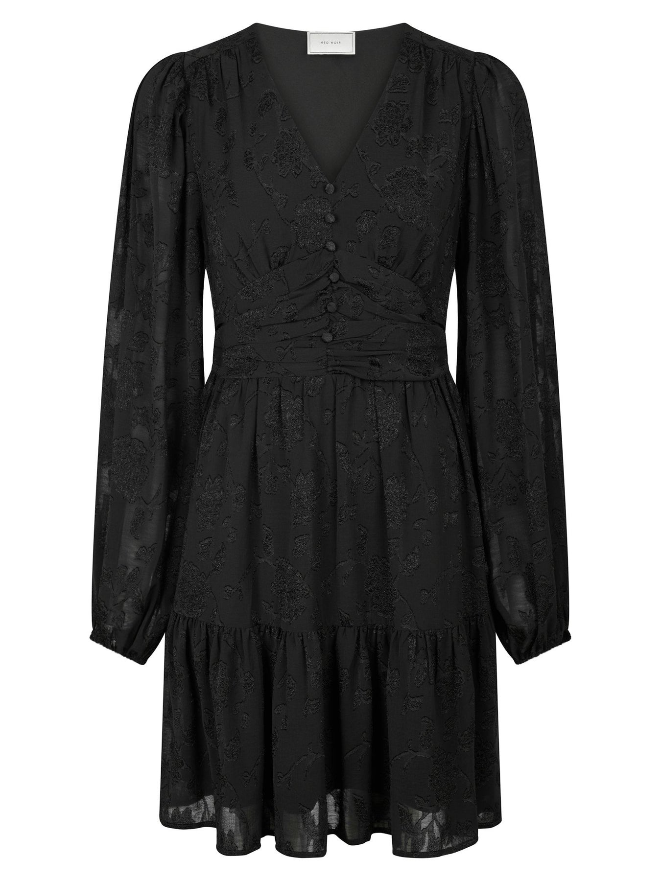 Rihana Burnout Dress - Black