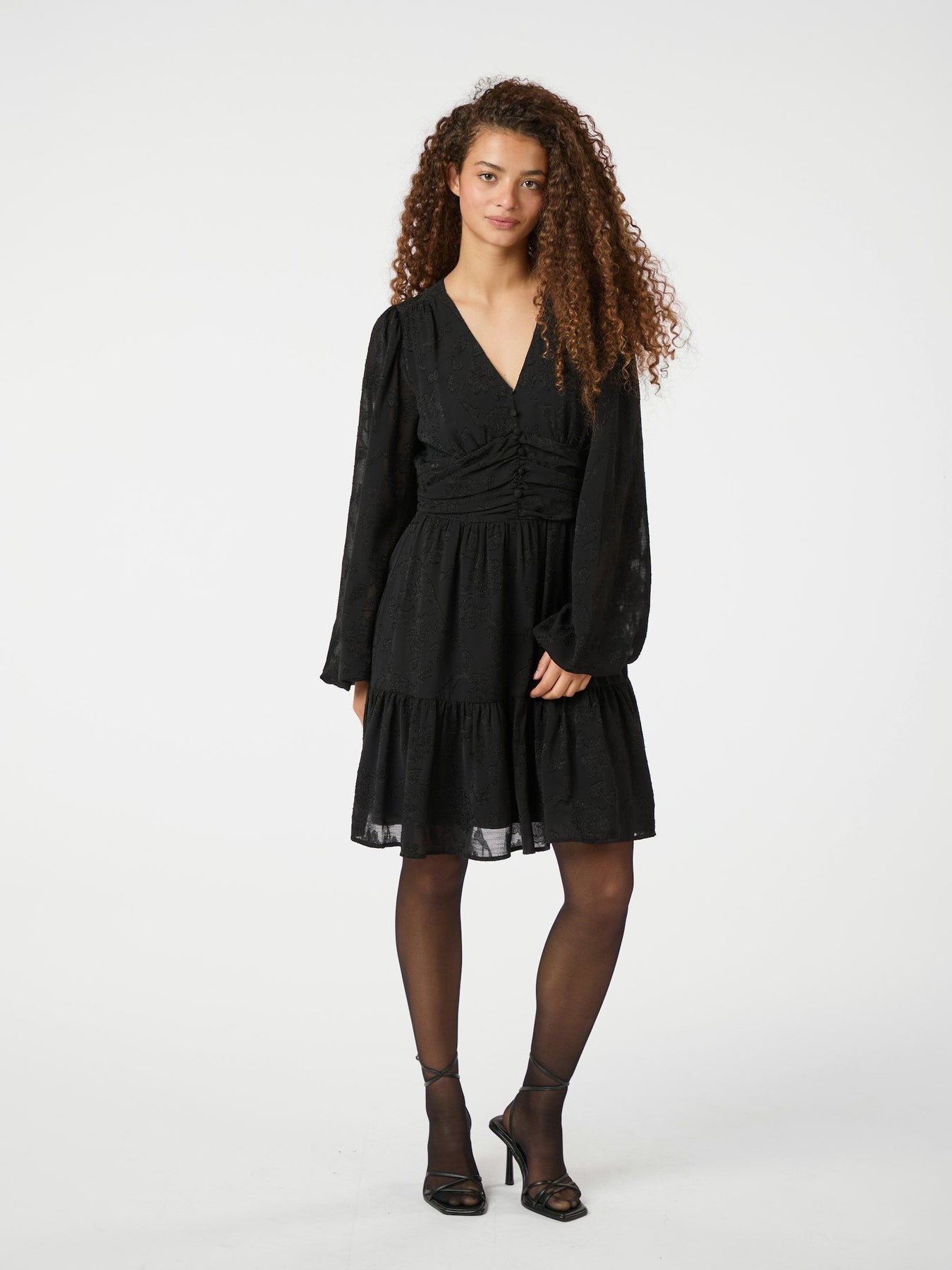 Rihana Burnout Dress - Black