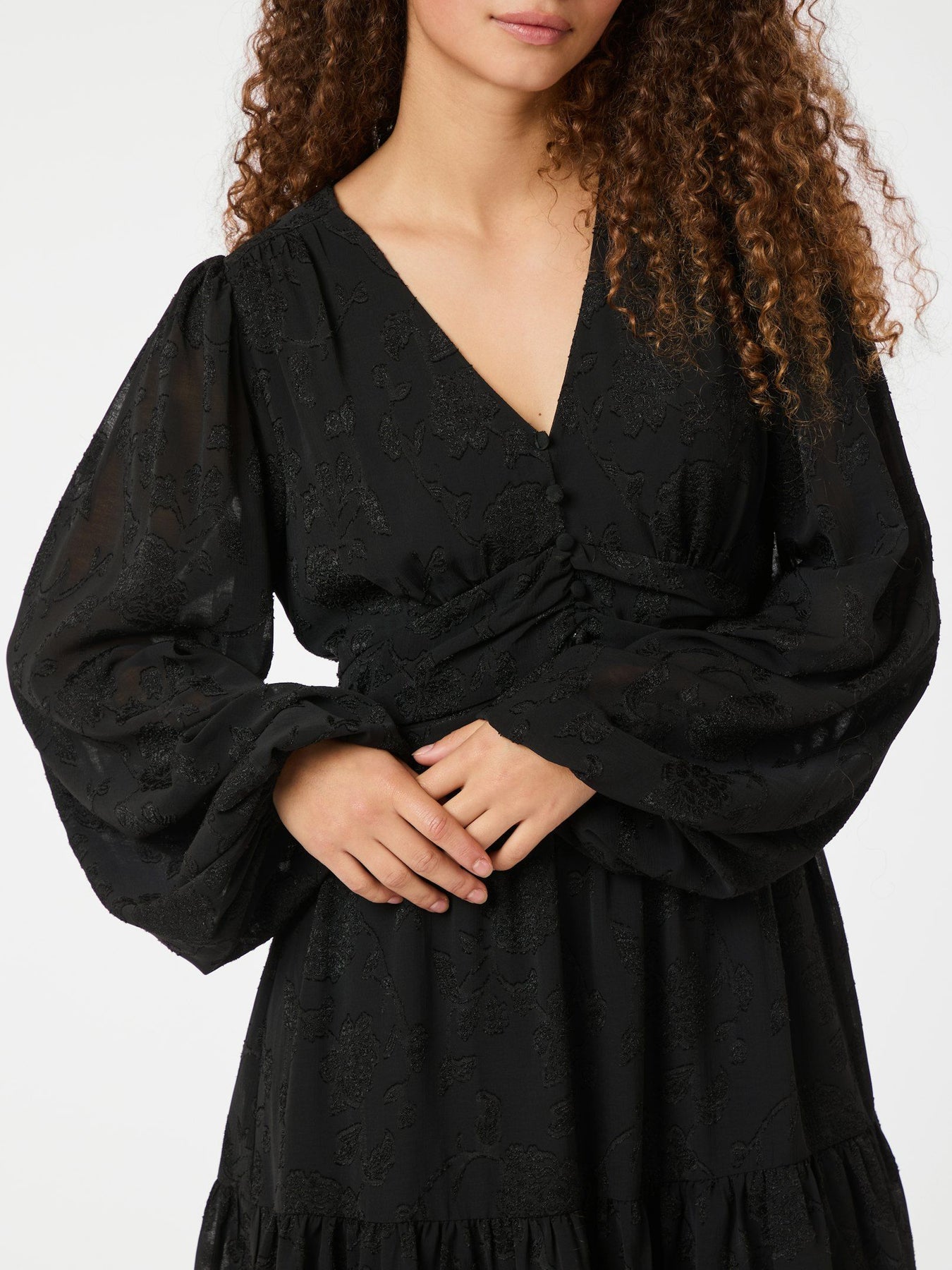 Rihana Burnout Dress - Black