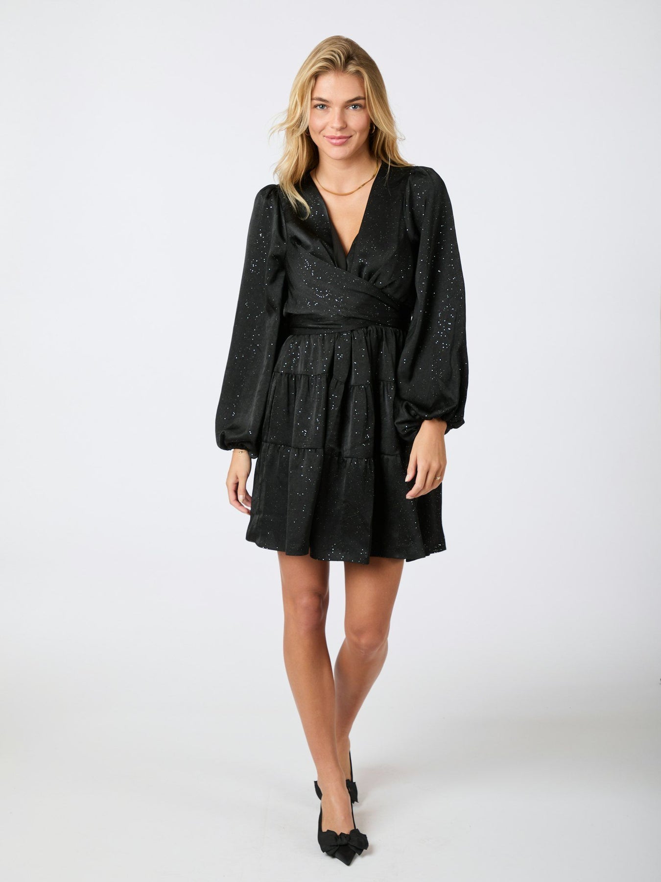 Vivina Glitter Dress - Black/Black Glitter