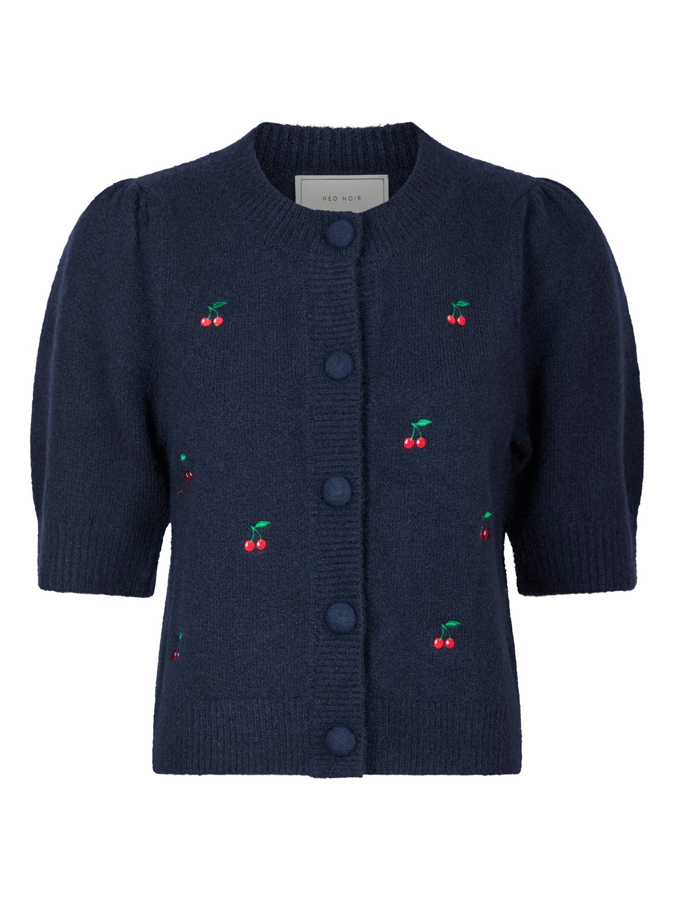 Trudy Embroidery Knit Cardigan - Navy
