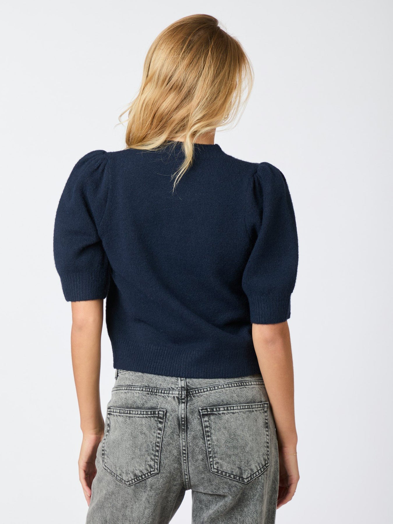 Trudy Embroidery Knit Cardigan - Navy