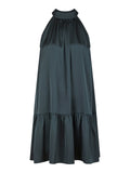 Aladia Drapy Satin Dress - Dark Blue