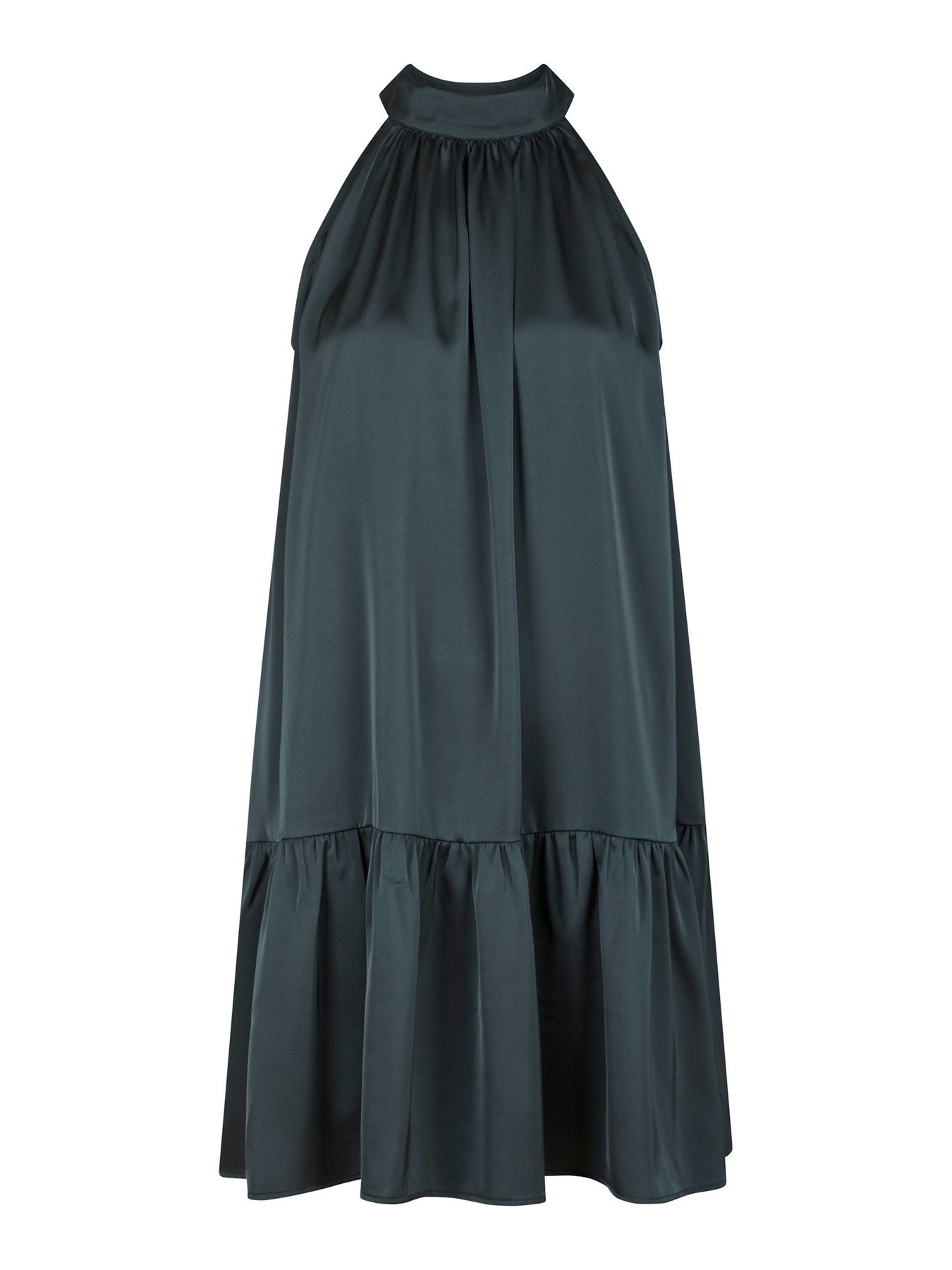 Aladia Drapy Satin Dress - Dark Blue
