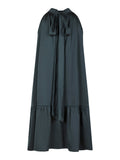 Aladia Drapy Satin Dress - Dark Blue