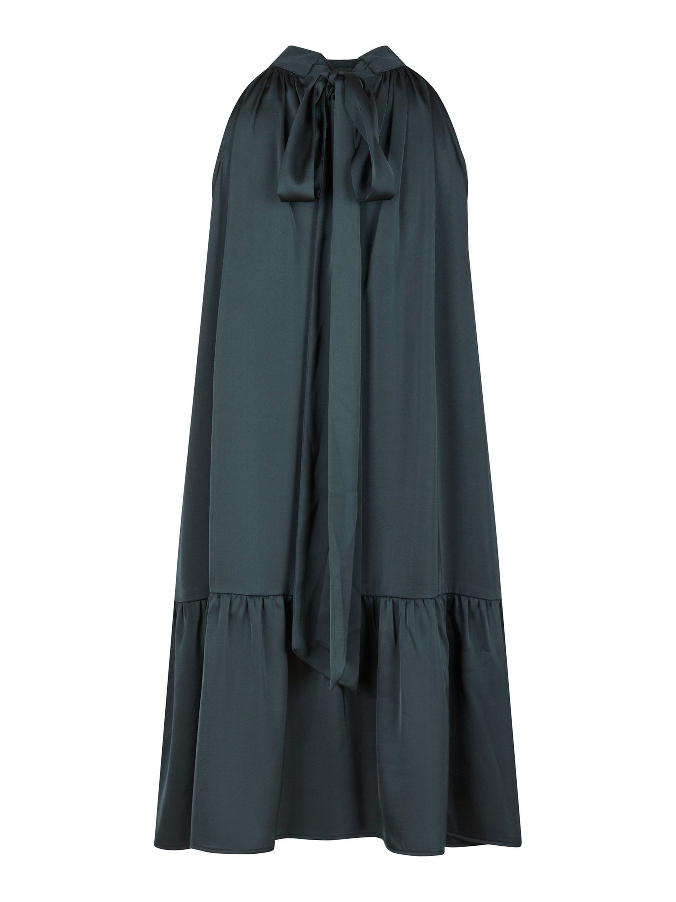 Aladia Drapy Satin Dress - Dark Blue