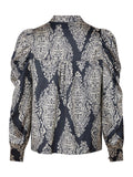 Rosslyn Paisley Drop Blouse - Navy