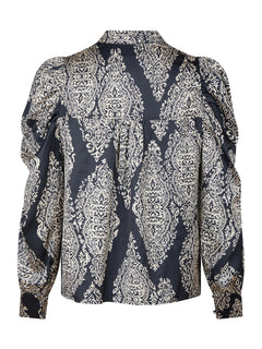Rosslyn Paisley Drop Blouse - Navy