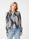 Rosslyn Paisley Drop Blouse - Navy