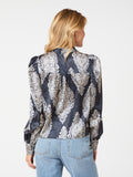 Rosslyn Paisley Drop Blouse - Navy