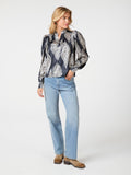 Rosslyn Paisley Drop Blouse - Navy