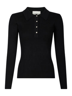 Panama Knit Blouse - Black